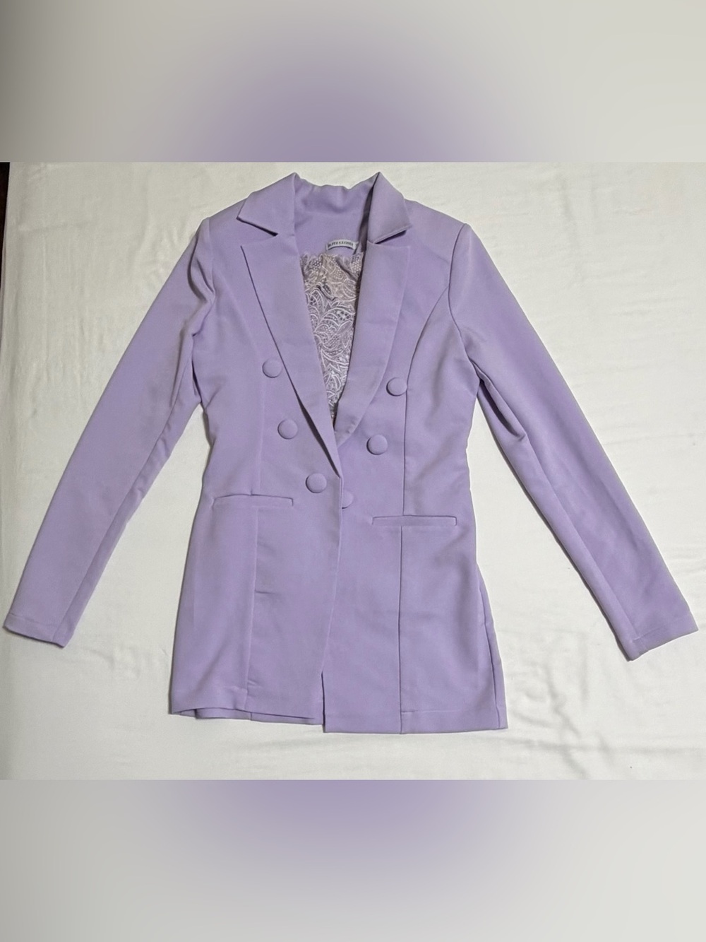 Women's Lilac Double-Breasted Blazer Jacket